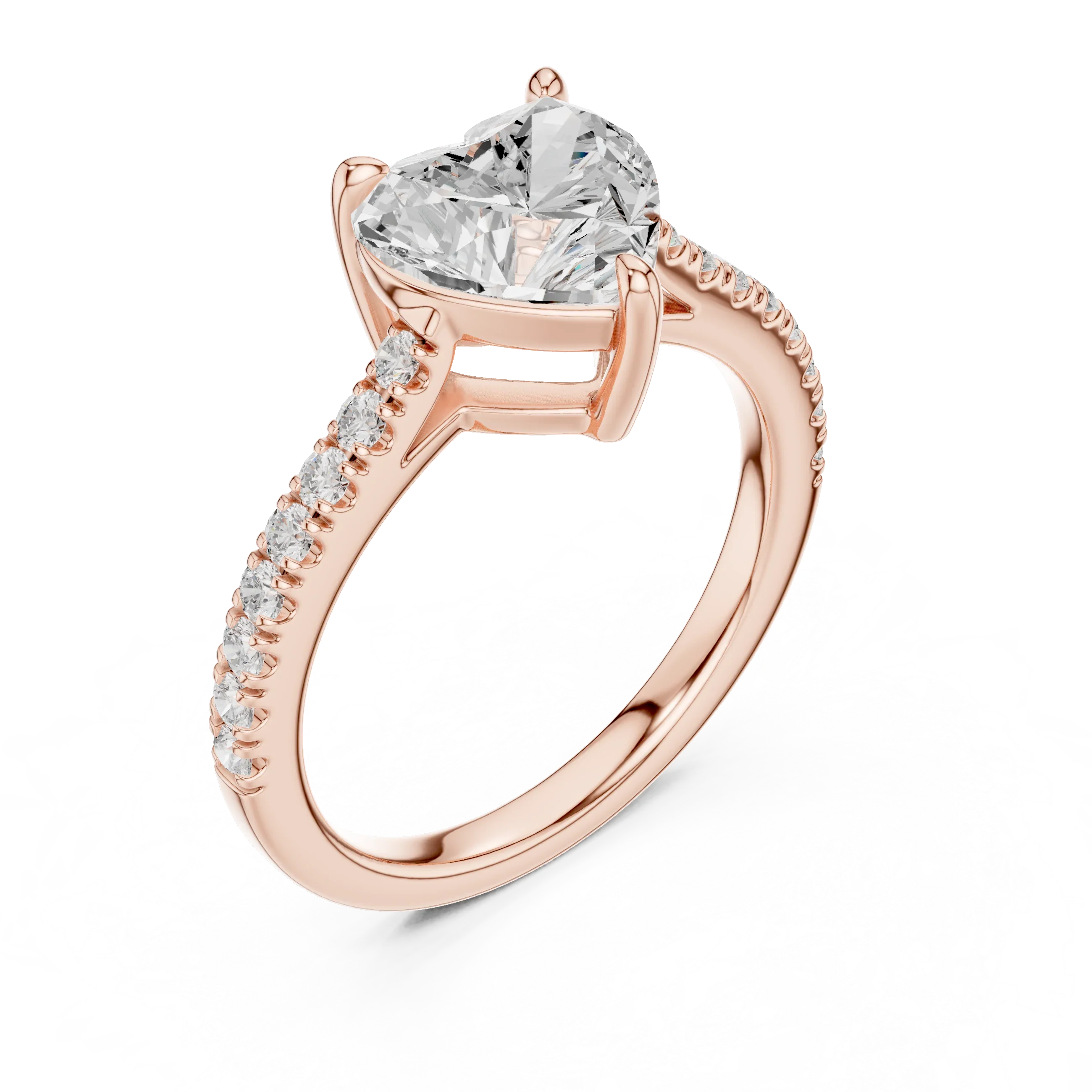 14K Rose Gold Heart Shape Minimalist Luxury Jewelry Gift for Her