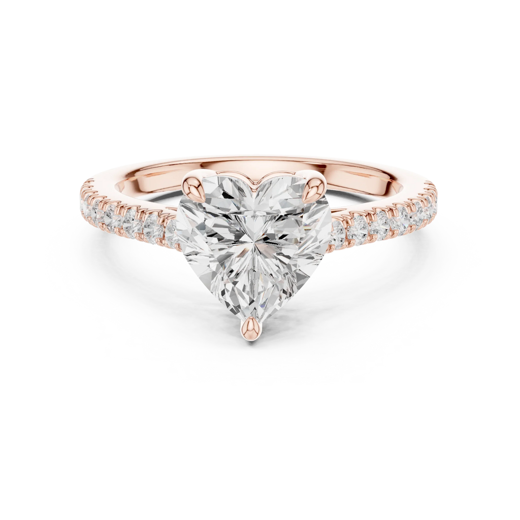 14K Rose Gold Heart Shape Minimalist Luxury Jewelry Gift for Her