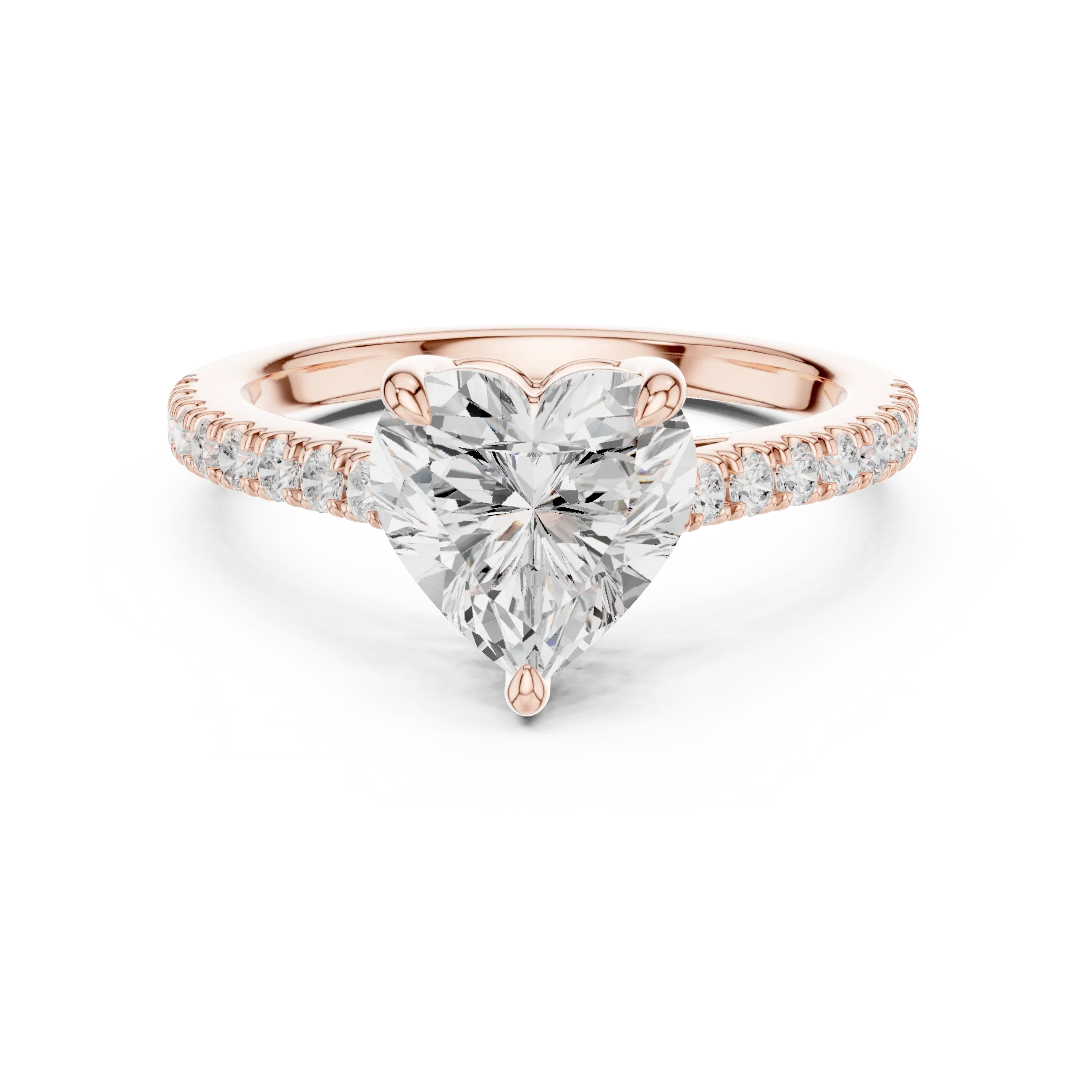 14K Rose Gold Heart Shape Minimalist Luxury Jewelry Gift for Her