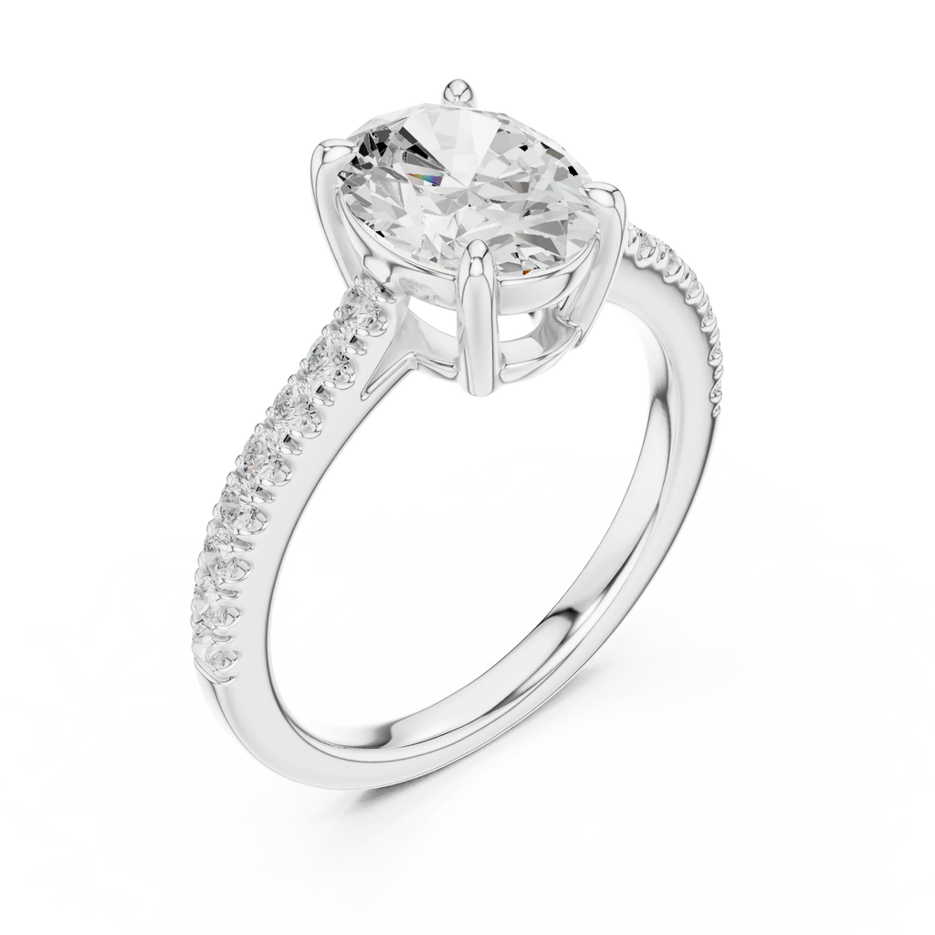 Oval-Cut Lab Grown Diamond Engagement Ring 2.3CT IGI CERTIFIED
