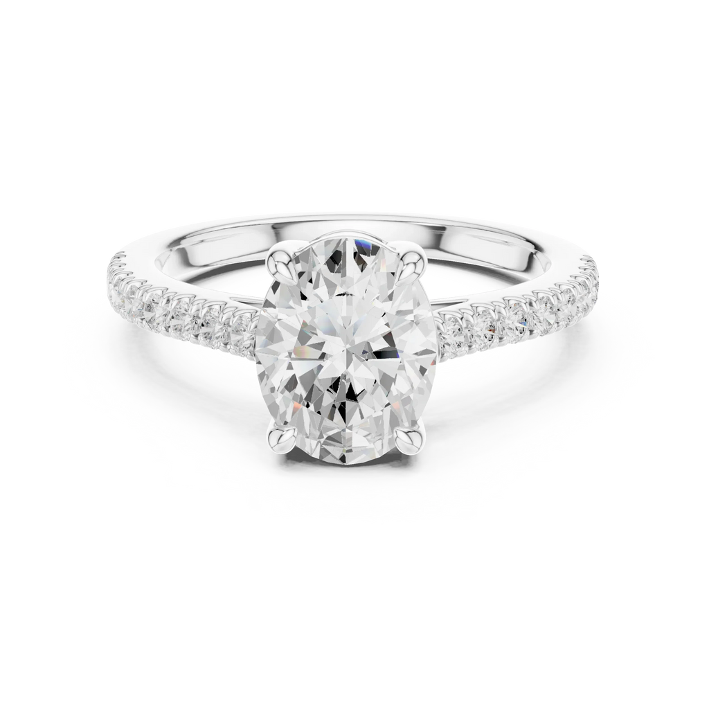 Oval-Cut Lab Grown Diamond Engagement Ring 2.3CT IGI CERTIFIED