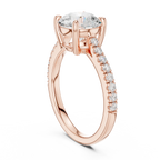 Classic Round Cut Diamond Ring, Yellow Gold Engagement Ring