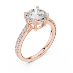 Classic Round Cut Diamond Ring, Yellow Gold Engagement Ring