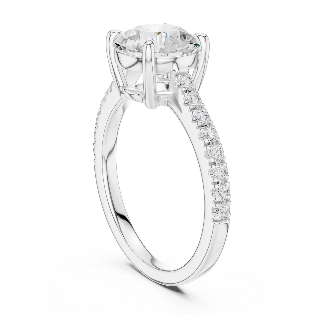 Classic Round Cut Diamond Ring, Yellow Gold Engagement Ring