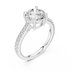 Classic Round Cut Diamond Ring, Yellow Gold Engagement Ring