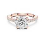 Classic Round Cut Diamond Ring, Yellow Gold Engagement Ring