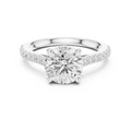 Classic Round Cut Diamond Ring, Yellow Gold Engagement Ring