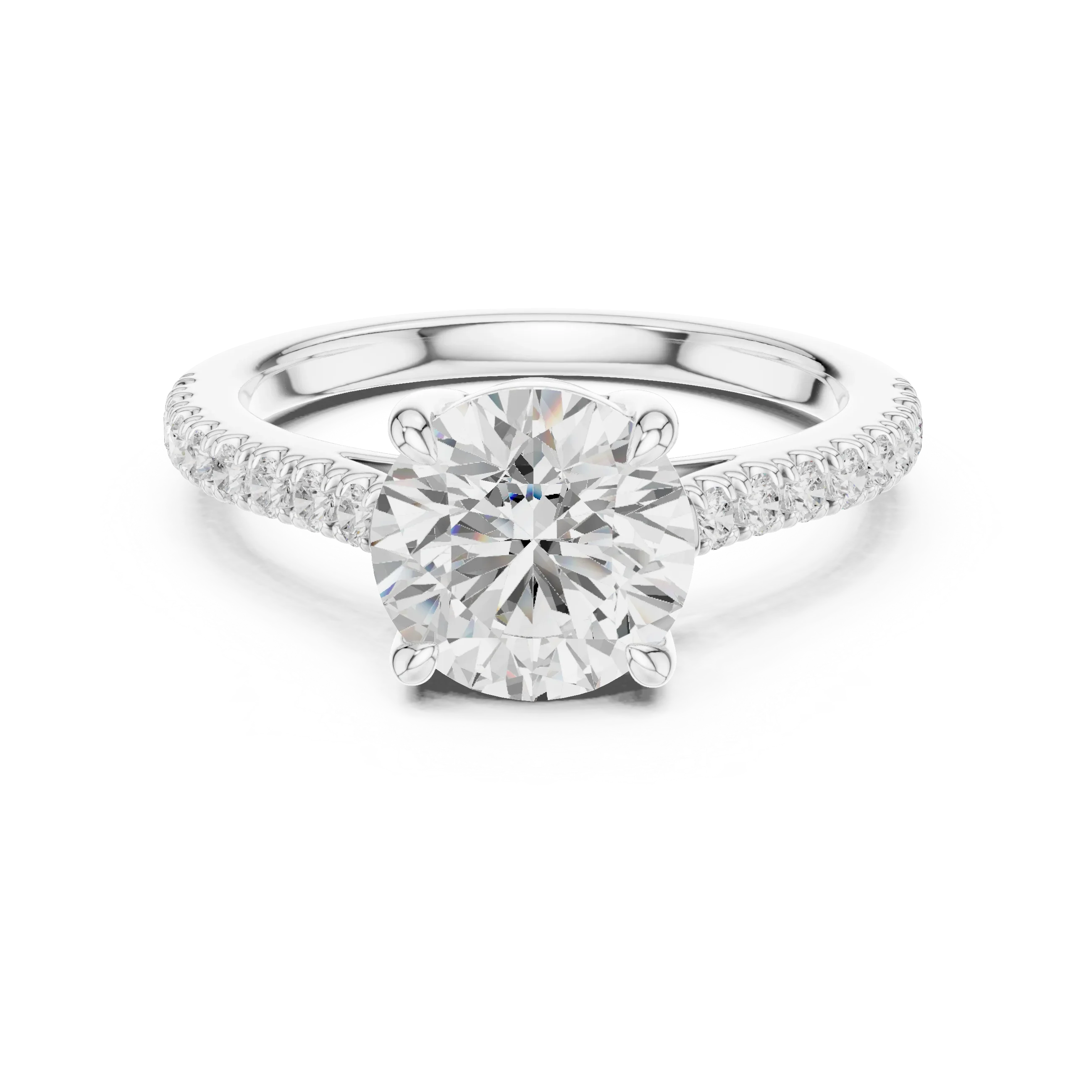 Classic Round Cut Diamond Ring, Yellow Gold Engagement Ring