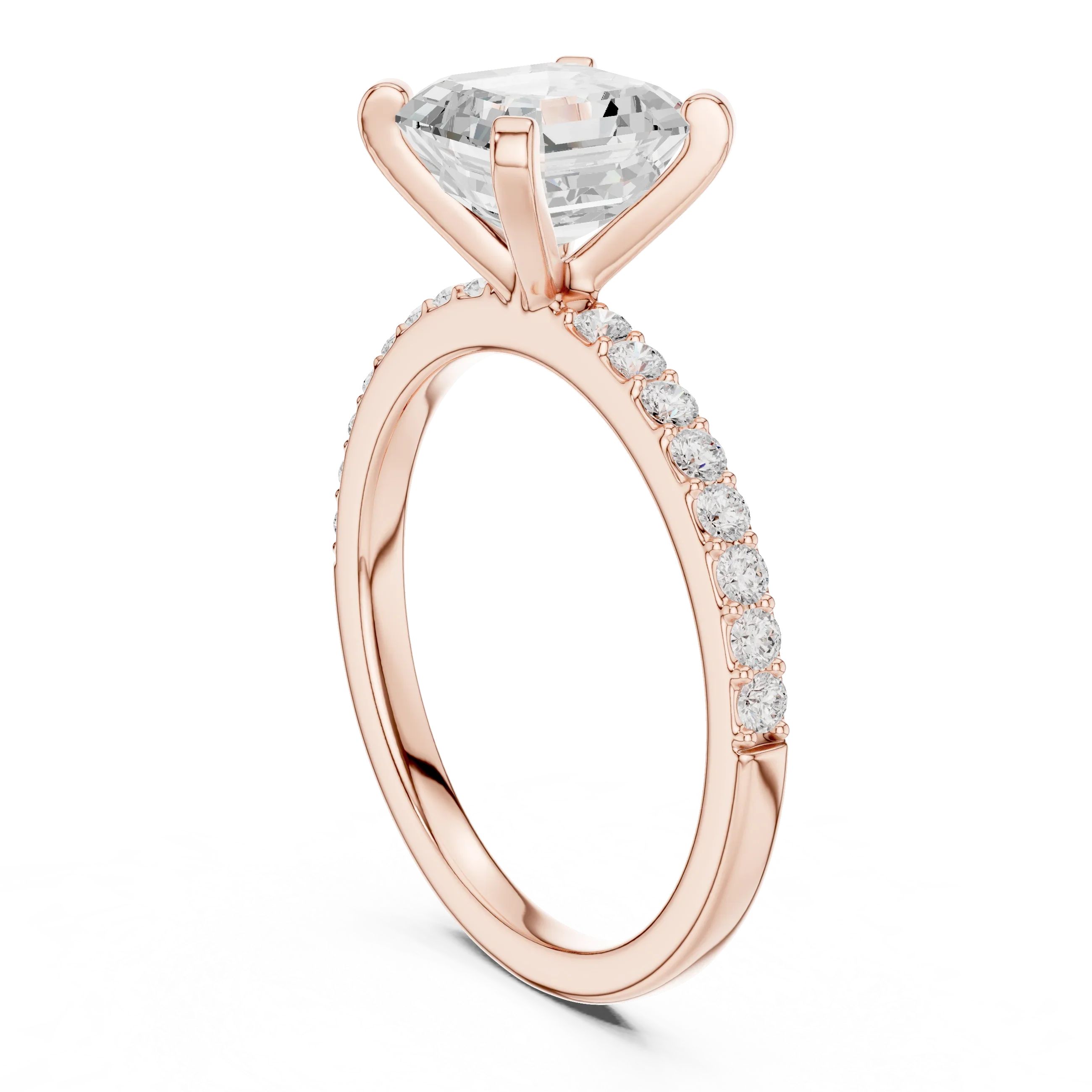 2 CT Asscher Cut Moissanite Halo Engagement Ring, Gift For Her