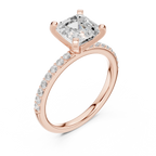 2 CT Asscher Cut Moissanite Halo Engagement Ring, Gift For Her