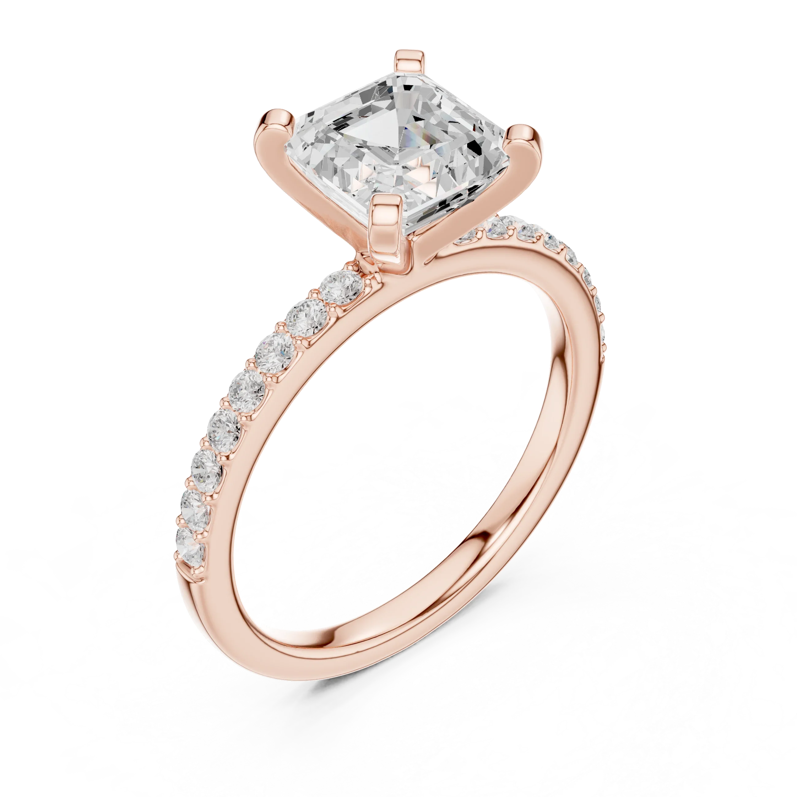 2 CT Asscher Cut Moissanite Halo Engagement Ring, Gift For Her