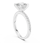 2 CT Asscher Cut Moissanite Halo Engagement Ring, Gift For Her