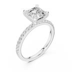 2 CT Asscher Cut Moissanite Halo Engagement Ring, Gift For Her