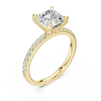 2 CT Asscher Cut Moissanite Halo Engagement Ring, Gift For Her