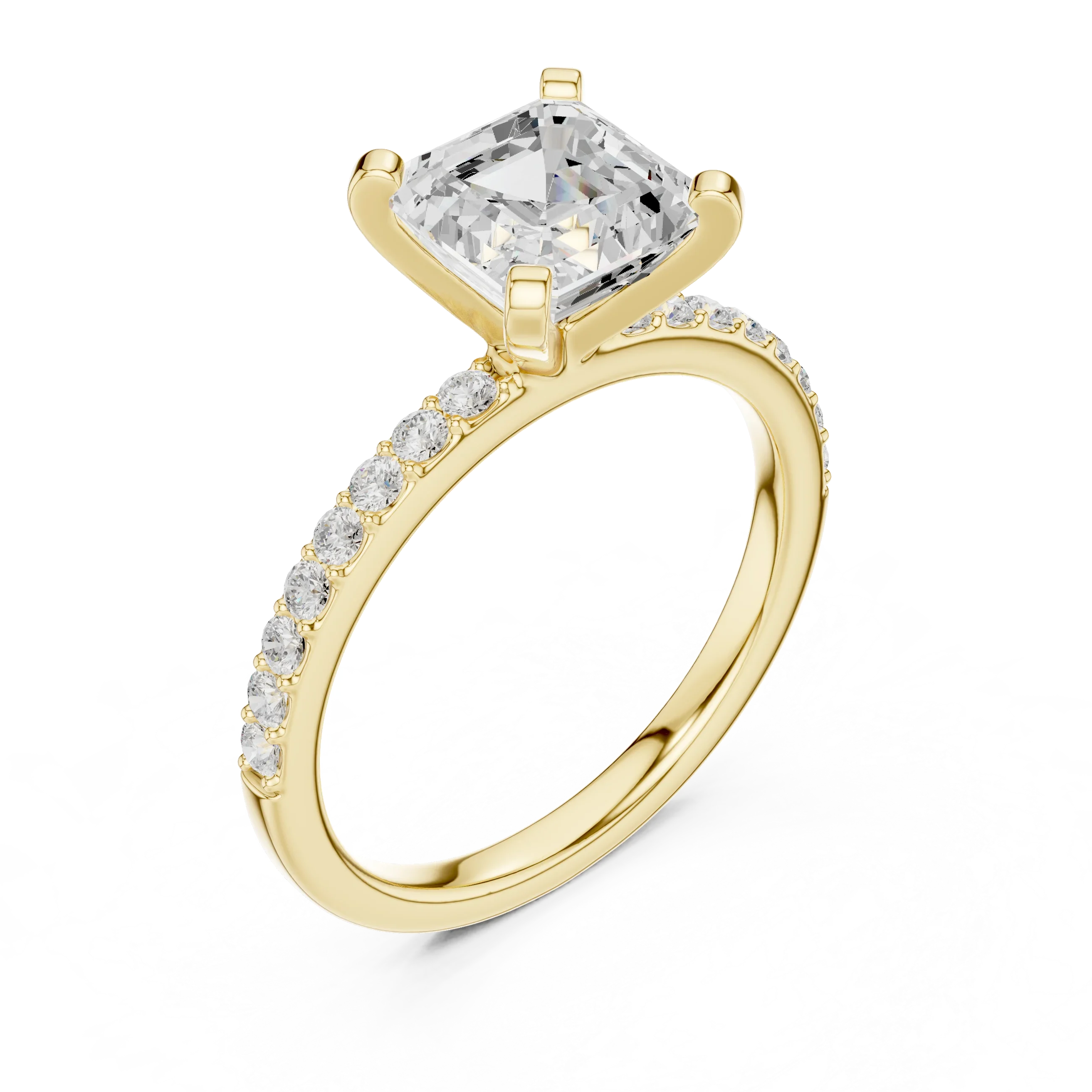 2 CT Asscher Cut Moissanite Halo Engagement Ring, Gift For Her
