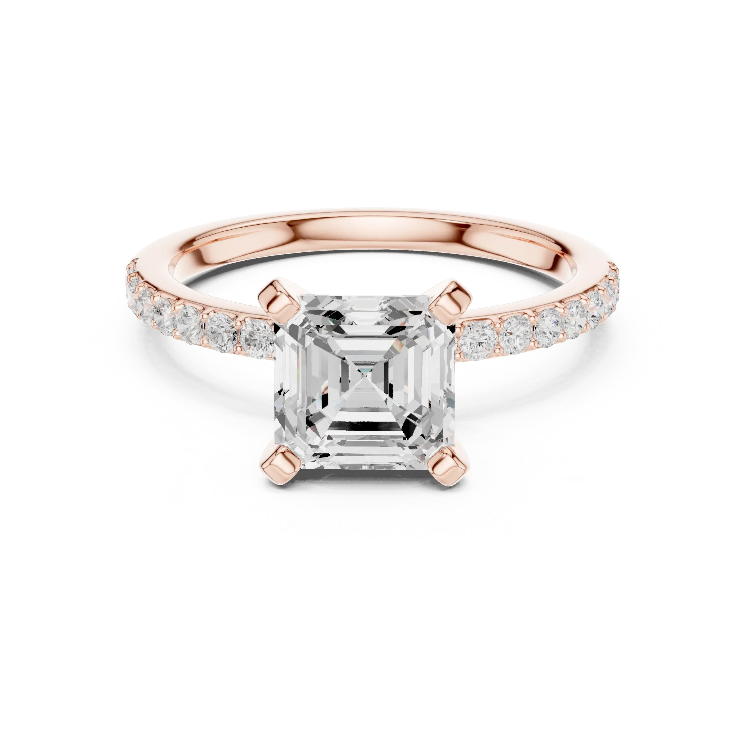2 CT Asscher Cut Moissanite Halo Engagement Ring, Gift For Her