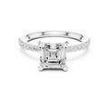 2 CT Asscher Cut Moissanite Halo Engagement Ring, Gift For Her