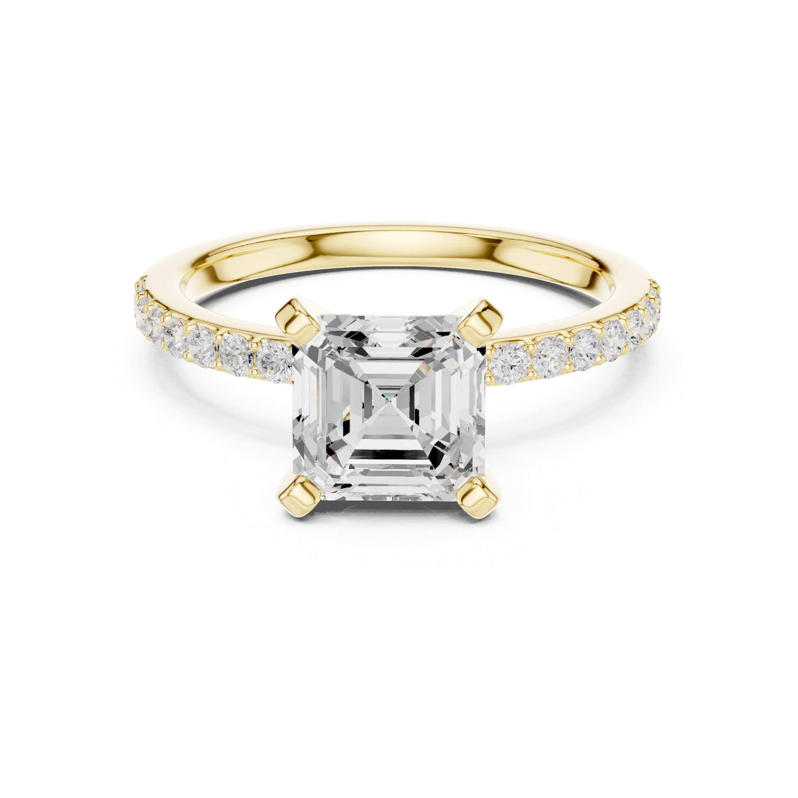 2 CT Asscher Cut Moissanite Halo Engagement Ring, Gift For Her