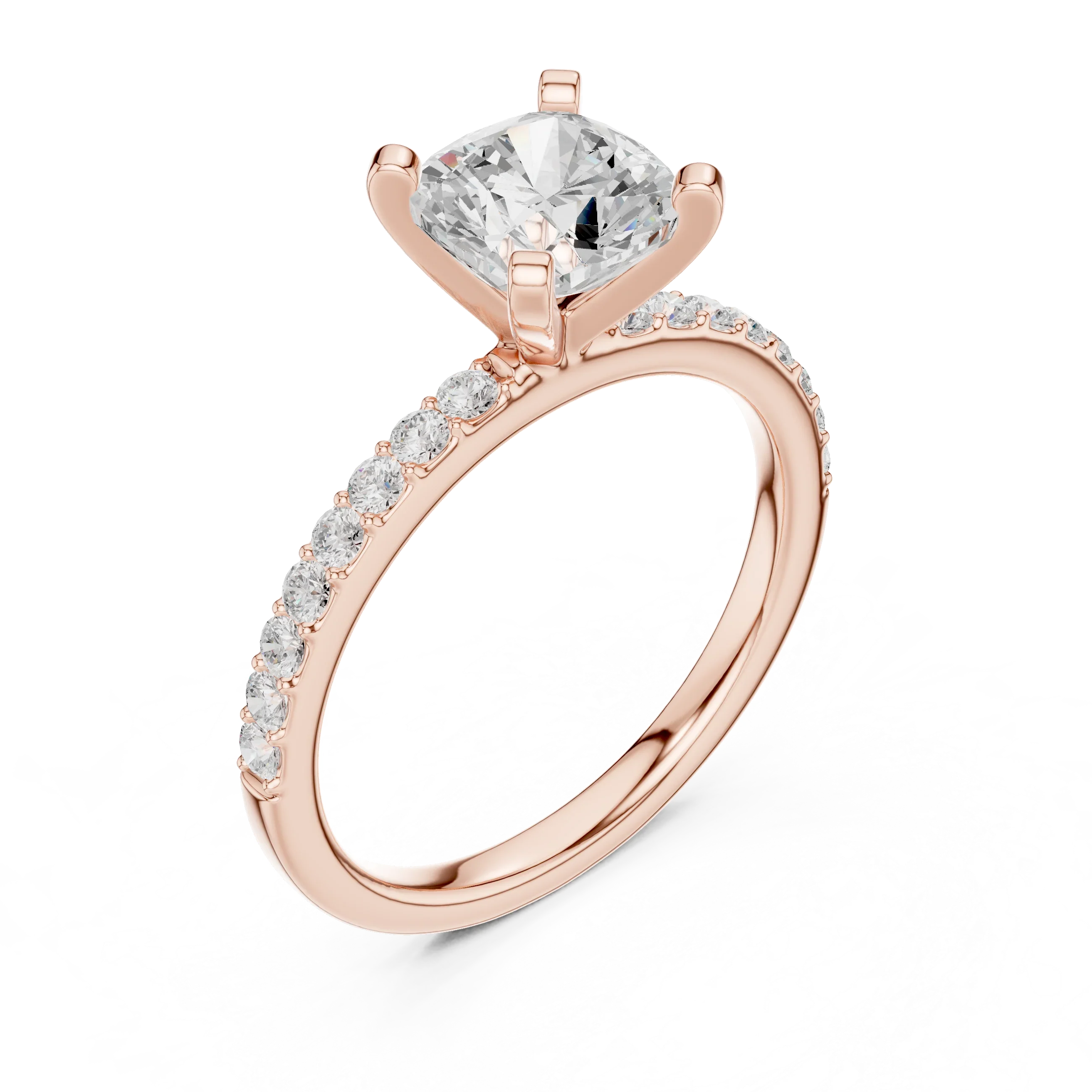 2.22Carat Cushion Cut Lab Grown Diamond Solitaire Engagement Ring