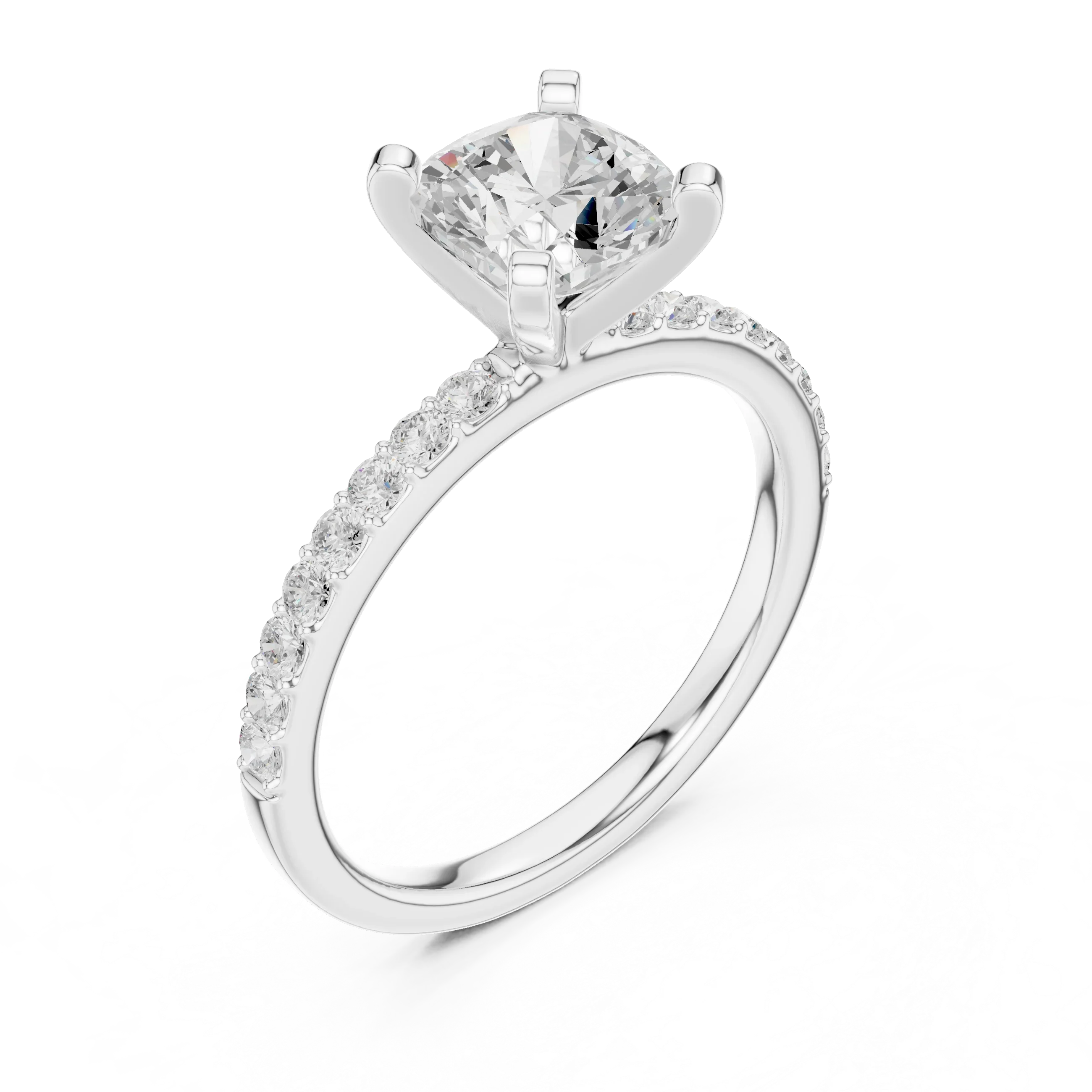 2.22Carat Cushion Cut Lab Grown Diamond Solitaire Engagement Ring