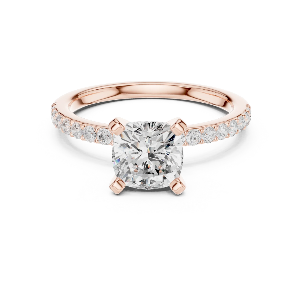 2.22Carat Cushion Cut Lab Grown Diamond Solitaire Engagement Ring