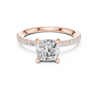 2.22Carat Cushion Cut Lab Grown Diamond Solitaire Engagement Ring