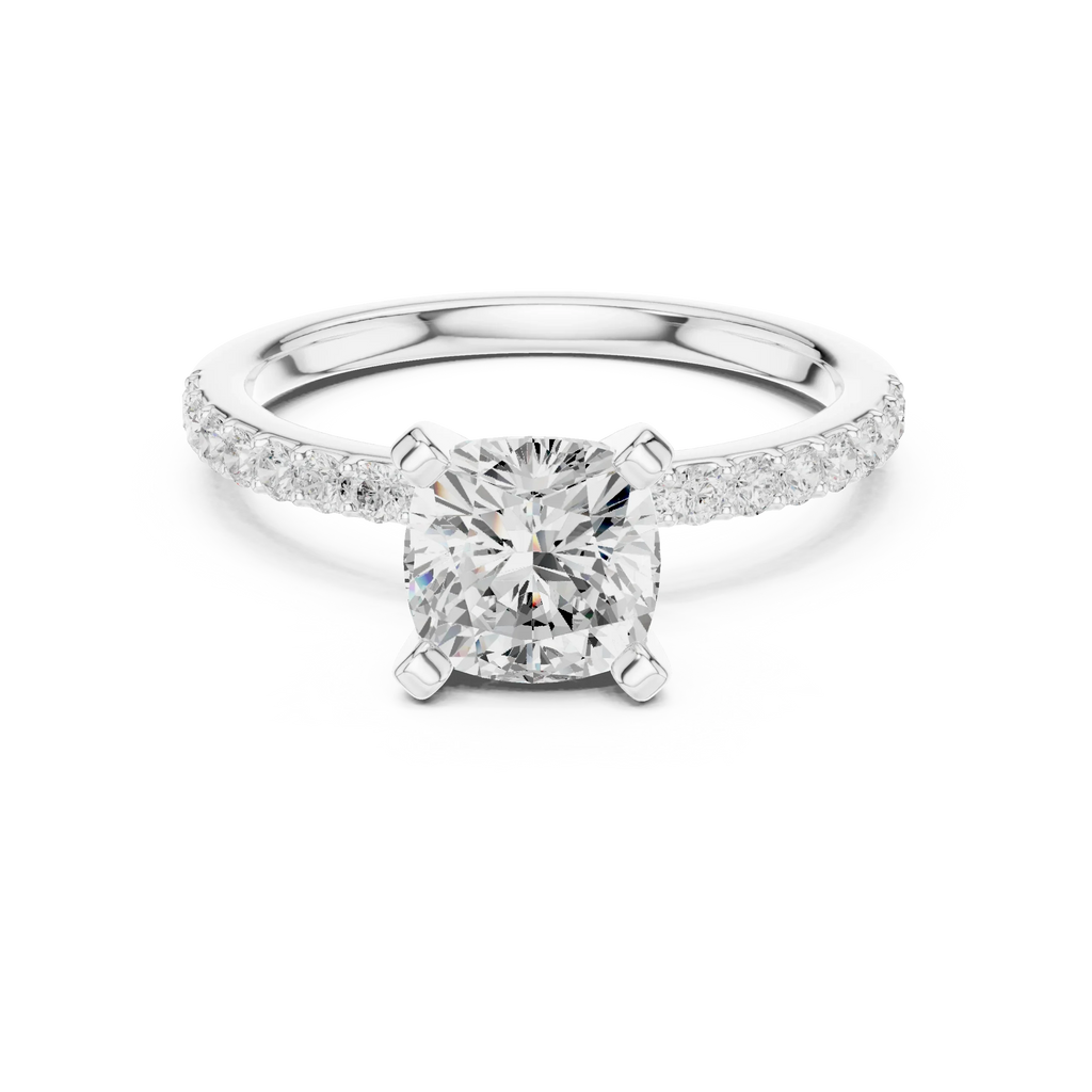 2.22Carat Cushion Cut Lab Grown Diamond Solitaire Engagement Ring