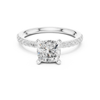 2.22Carat Cushion Cut Lab Grown Diamond Solitaire Engagement Ring