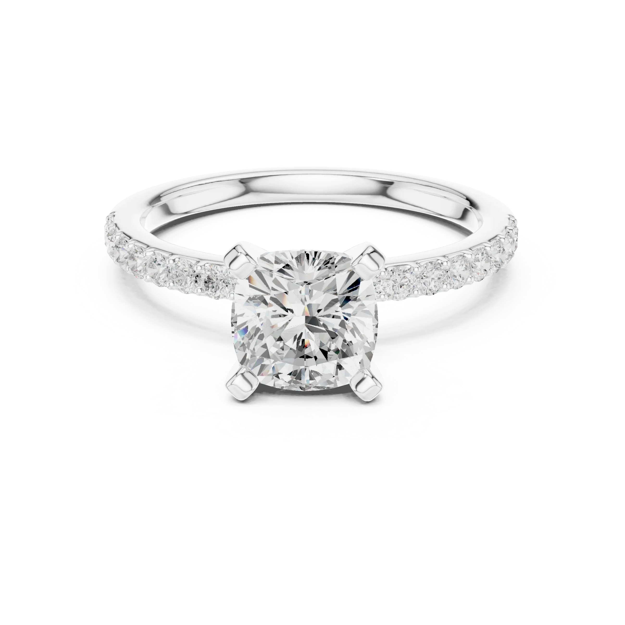 2.22Carat Cushion Cut Lab Grown Diamond Solitaire Engagement Ring