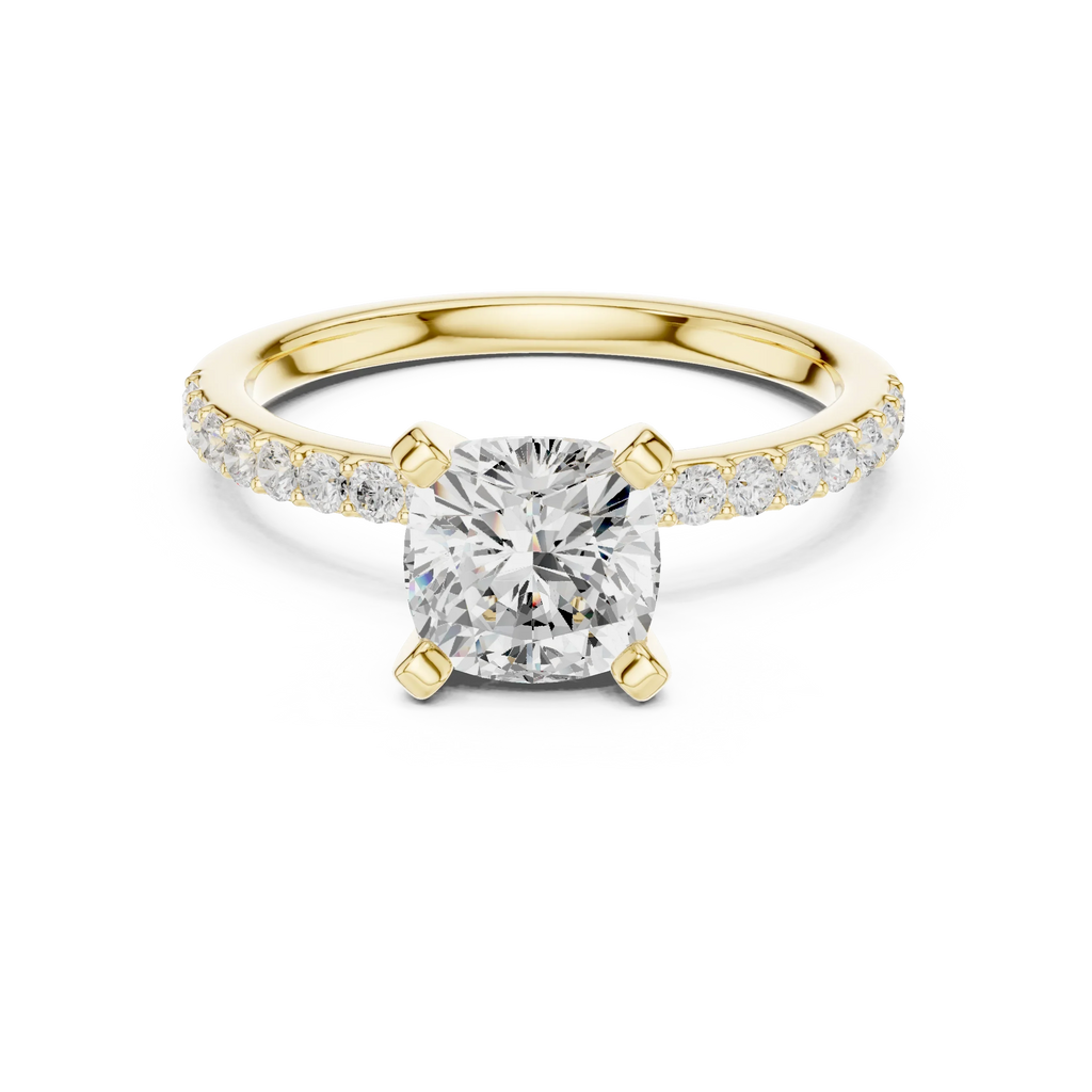2.22Carat Cushion Cut Lab Grown Diamond Solitaire Engagement Ring