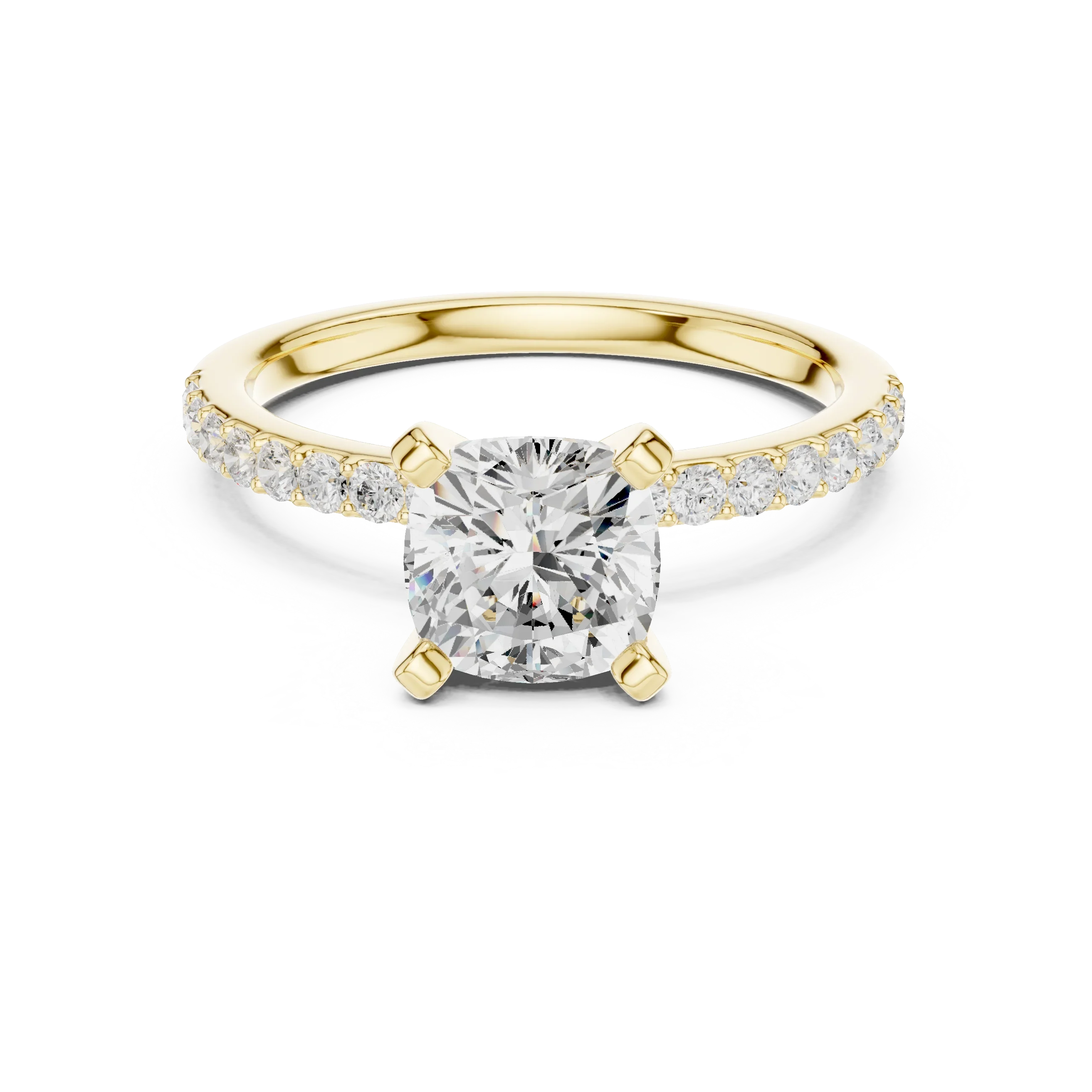 2.22Carat Cushion Cut Lab Grown Diamond Solitaire Engagement Ring