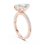 10K Solid Gold Marquise Diamond Solitaire Ring - Girlfriend Gift