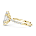 10K Solid Gold Marquise Diamond Solitaire Ring - Girlfriend Gift