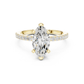10K Solid Gold Marquise Diamond Solitaire Ring - Girlfriend Gift