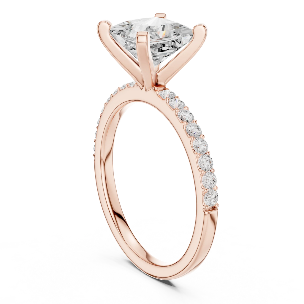 2ct Princess Cut IGI Certified Diamond Gold Ring