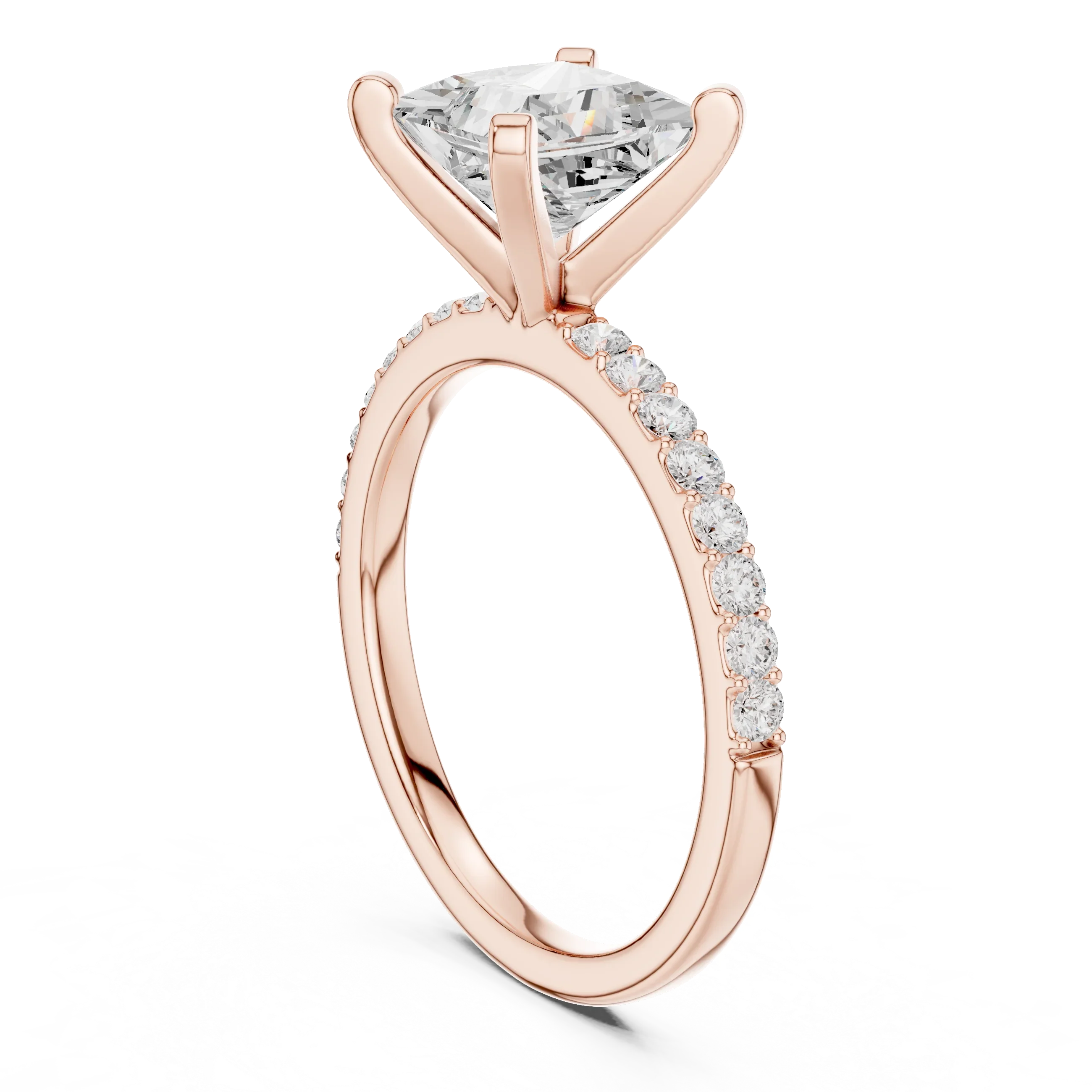 2ct Princess Cut IGI Certified Diamond Gold Ring