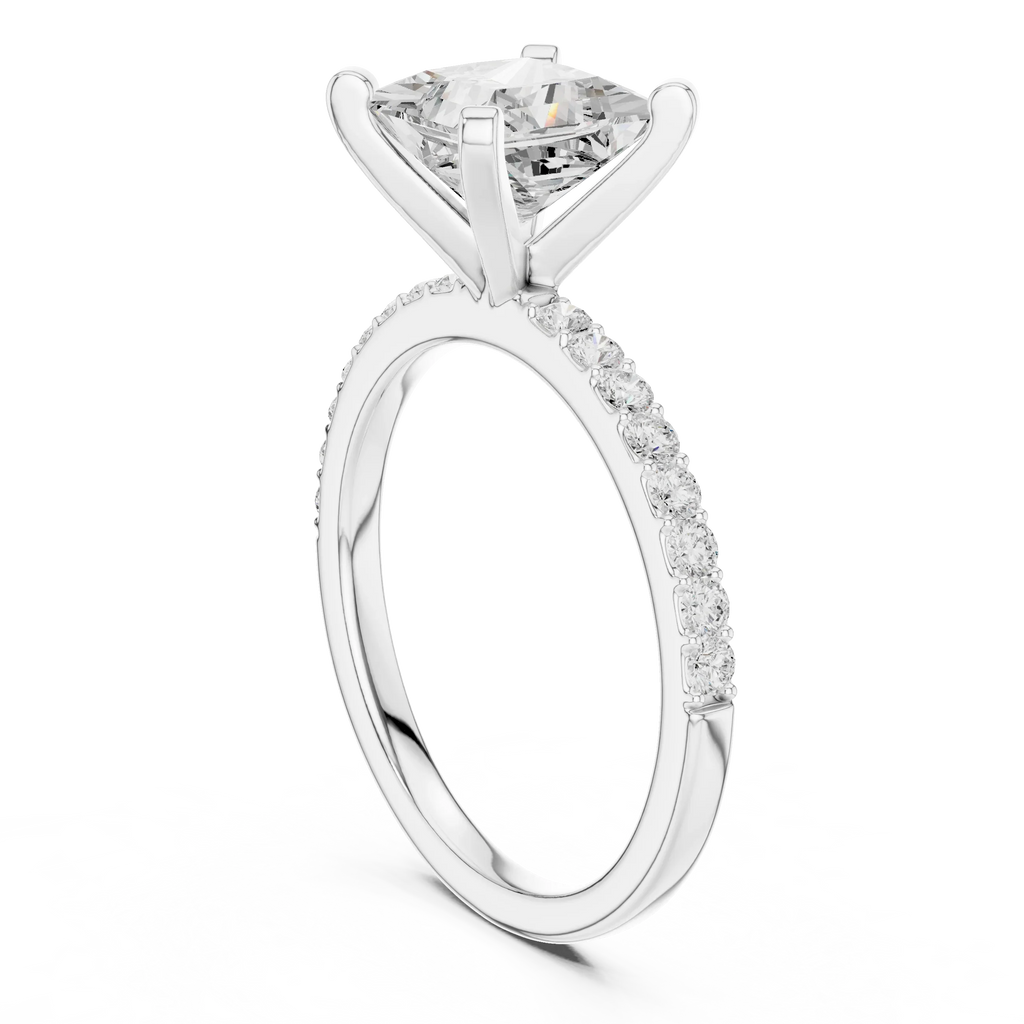 2ct Princess Cut IGI Certified Diamond Gold Ring