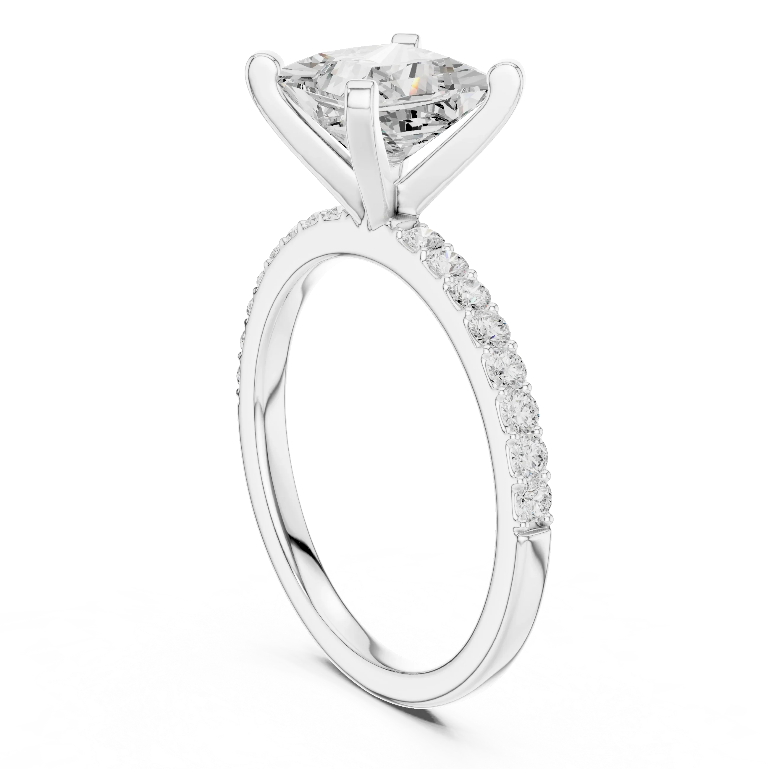 2ct Princess Cut IGI Certified Diamond Gold Ring