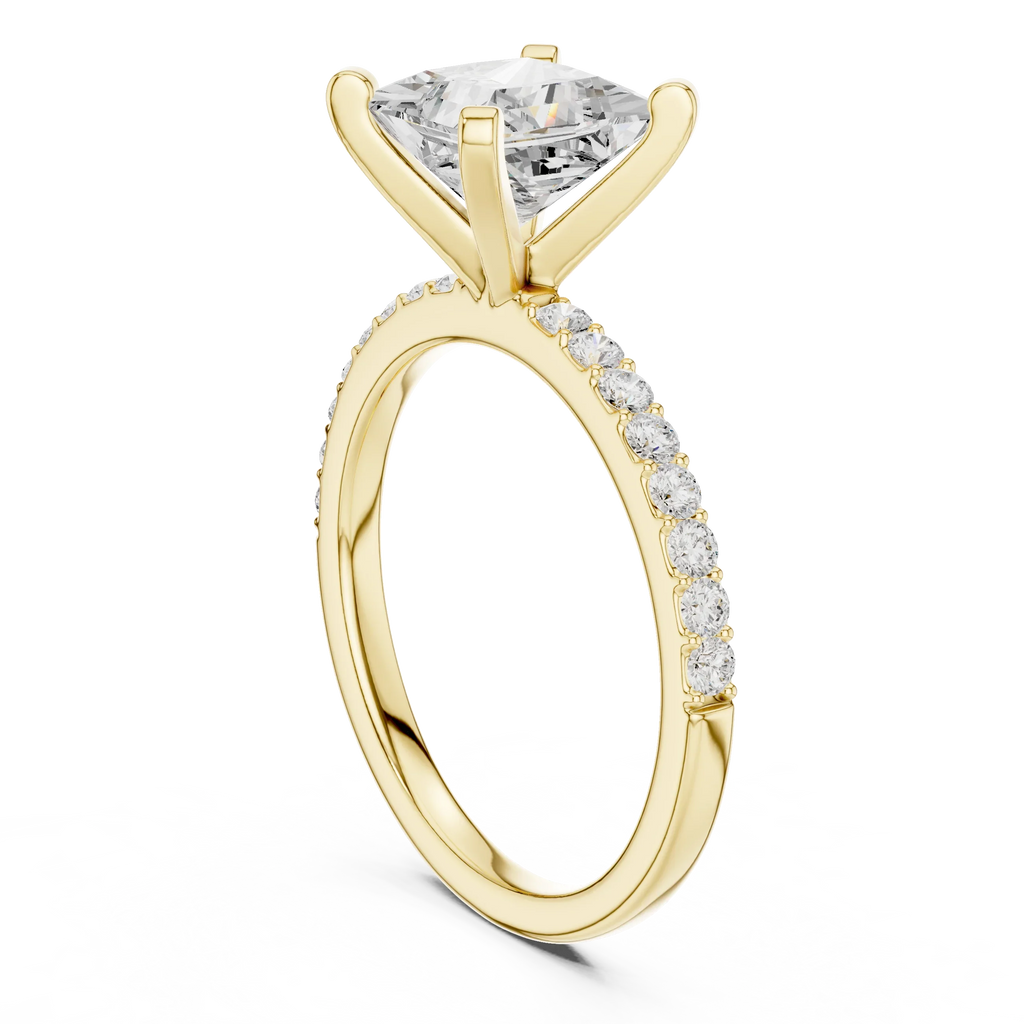 2ct Princess Cut IGI Certified Diamond Gold Ring