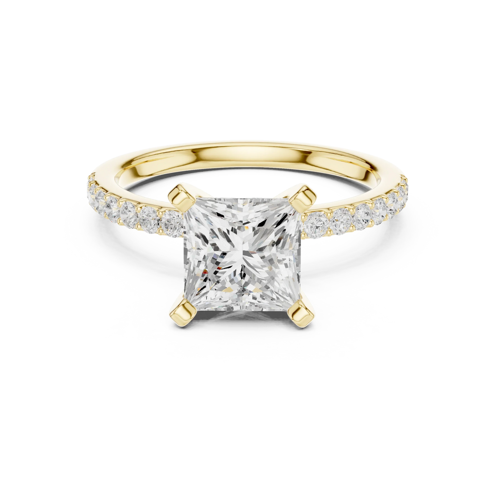2ct Princess Cut IGI Certified Diamond Gold Ring
