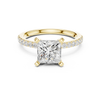 2ct Princess Cut IGI Certified Diamond Gold Ring