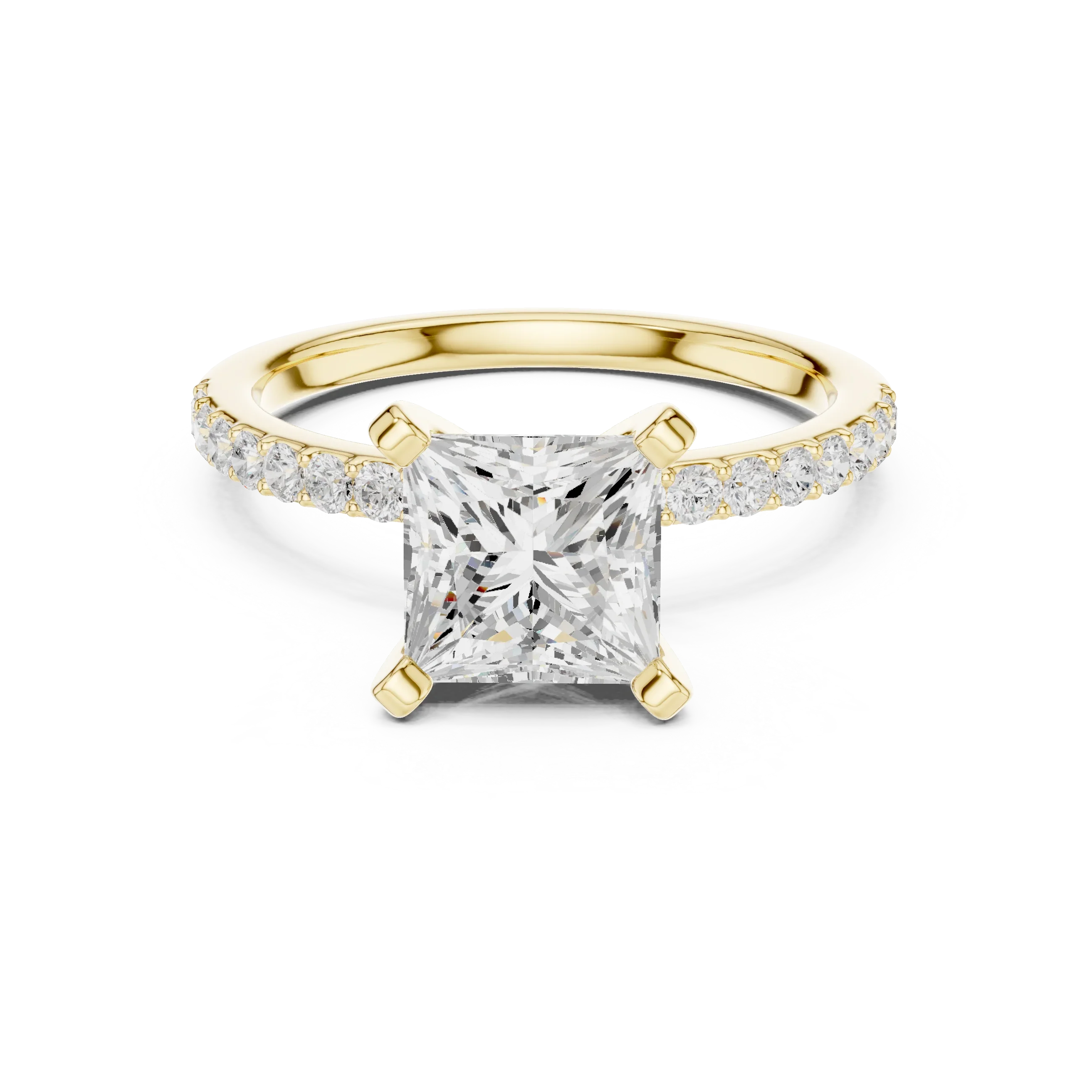 2ct Princess Cut IGI Certified Diamond Gold Ring