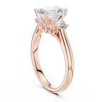 14K White Gold 1.9 CT Emerald Cut Three Stone Diamond Ring