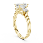 14K White Gold 1.9 CT Emerald Cut Three Stone Diamond Ring