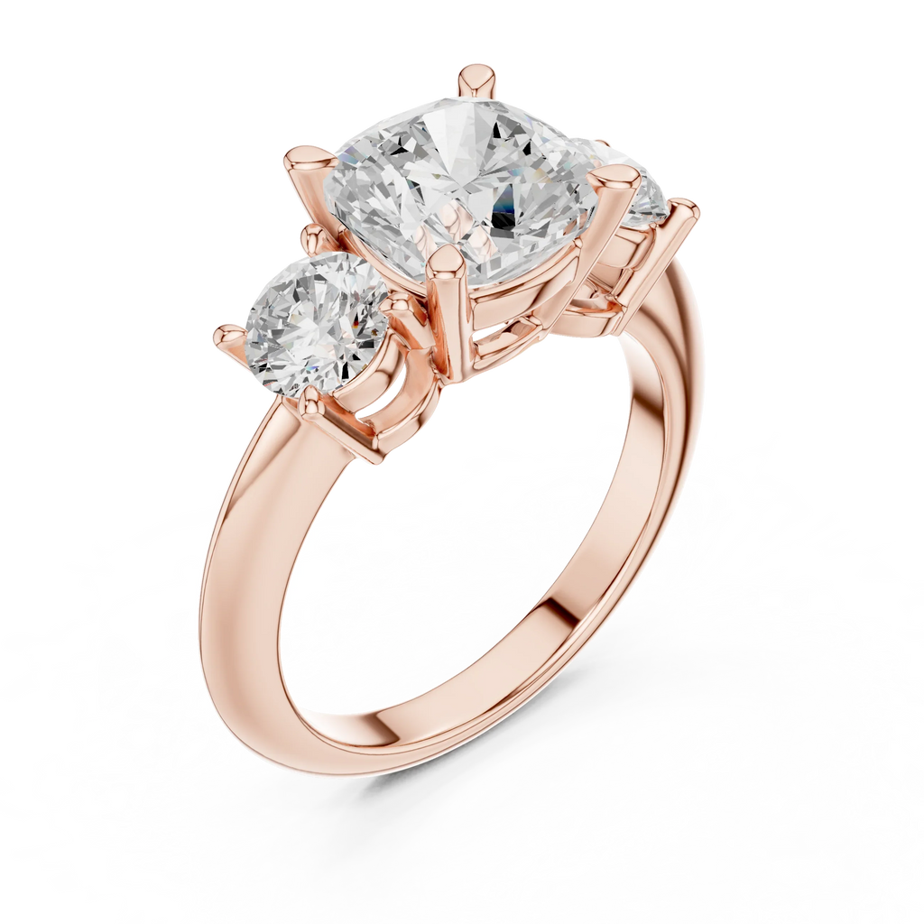 Cushion Cut 3.4 CT D Color Pave Halo Wedding Ring