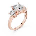 Cushion Cut 3.4 CT D Color Pave Halo Wedding Ring