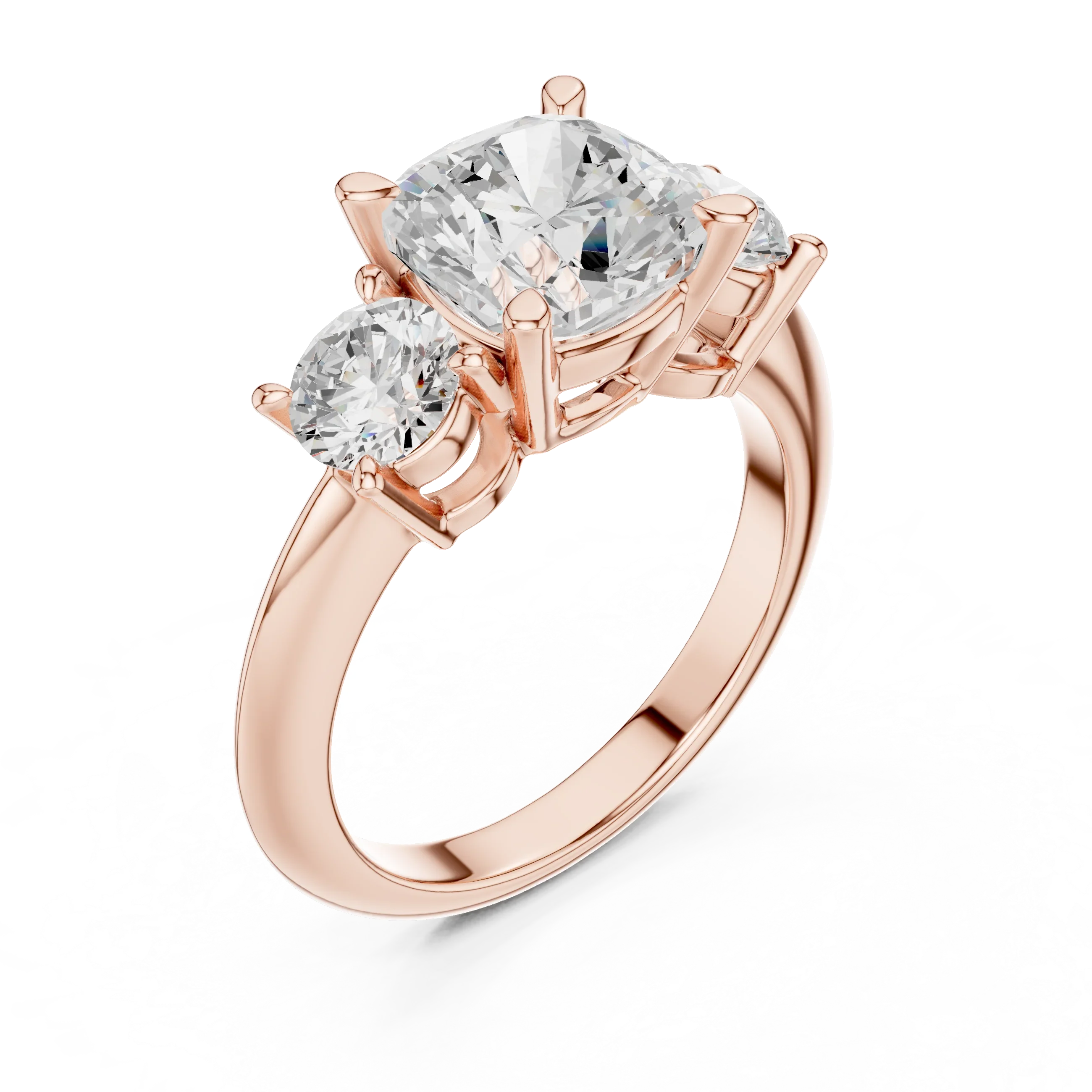 Cushion Cut 3.4 CT D Color Pave Halo Wedding Ring