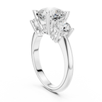 Cushion Cut 3.4 CT D Color Pave Halo Wedding Ring