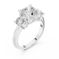 Cushion Cut 3.4 CT D Color Pave Halo Wedding Ring