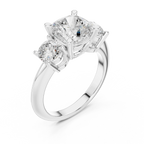 Cushion Cut 3.4 CT D Color Pave Halo Wedding Ring